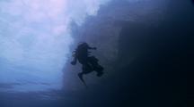 Diver Below Rock Island