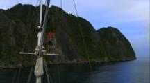 Crew On Sailboat Mast, Raja Ampat