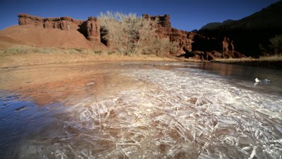 Ice Formations on river in Capitol Reef NP,Utah