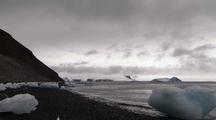 Timelapse Antarctic Scenic Shoreline With Mountains