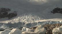 Antarctica Glacier at Seashore