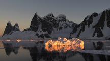 Antarctic Scenic Shoreline With Mountains