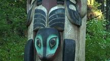 A Pan Of A Totem Pole/ Tlingit Indian/Alaska