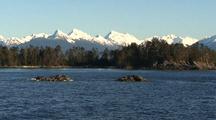Sitka Sound Scenery. Inside Passage.  Rocky Islands And Scenic Mountains.