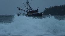  Commercial Fishing Boat In Large Waves