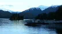 Early Morning: Fishing Lodge Boat Dock In Alaska 