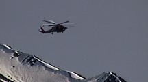 Coast Guard Helicopter In The Mountains