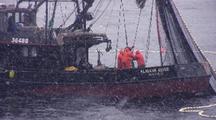 Commercial Fishing Boats ( Purse Seiners In A Snow Storm)