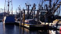Commercial Fishing Boats Docked At Port