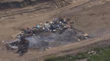 Aerial Cineflex Of Landfill Garbage Dump In Arctic Village