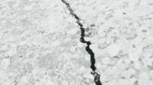 ZatzWorks Cineflex Aerial of Open Crack in frozen ocean in Arctic in HD 4444