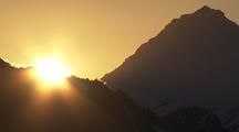 Sunrise Over Rugged Mountains