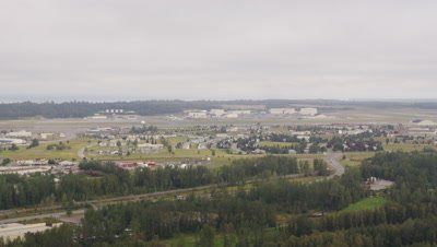Aerial Above Anchorage Alaska Suburbs