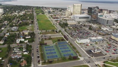 Aerial,Park with Tennis Courts,City of Anchorage,Alaska