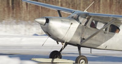 Alaska bush plane flying during winter snow transportation no releases