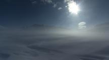 Blowing Snow Across Frozen Tundra, Frigid, Cold, Wilderness, Arctic Expedition, Bite Of Winter, Climate