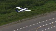 Cineflex Air To Air Of Dehavilland Twin Otter Plane Takes Off From Runway Talkeetna Alaska