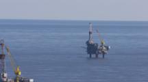 Cineflex Aerial Tight On Single Oil Platform Cook Inlet Alaska Pull To Reveal Another