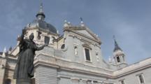 A Low Angle Shot Of Pope John Paul The Second At The Almudena Cathedral In Madrid Spain