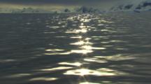 Antarctica Scenic, Sun Reflection, From Sailboat Bow