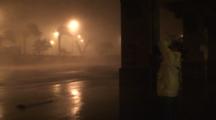 Cameraman Films Extreme Hurricane Conditions At Night