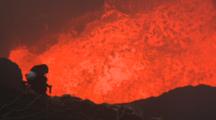 Scientist Climbs Above Violently Erupting Volcano Lava Lake