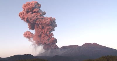 Amazing Volcanic Eruption Explosion In Dawn Light