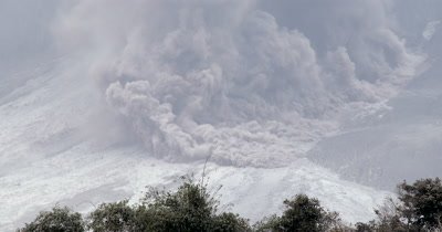 Pyroclastic Flow During Volcanic Eruption