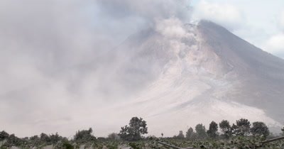 Volcano Pyroclastic Flow Deposits After Eruption