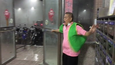 Man Almost Blown Away By Violent Hurricane Eye Wall Wind