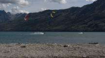 Kiteboarders Ride Across Lake-Wide