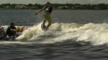 Tracking A Wakesurfer Surfing Behind A Boat.