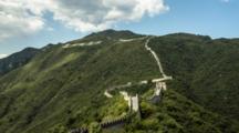 Time Lapse Clouds, Shadows Move Over Mutianyu Great Wall In Beijing, China