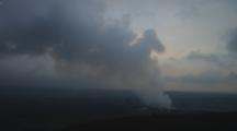 Volcano Venting Steam As Darkness Falls, Hawaii Volcanoes National Park, Hawaii.
