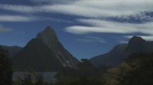 Milford Sound And Mitre Peak Rise Over The Fjord At Fiordland National Park.