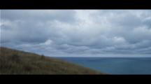 Time Lapse of clouds over the Banks Peninsula, sky darkens dramatically
