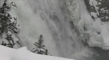 Base Of Snowy Waterfall