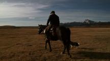 Rancher Mounts, Rides Off On Horse