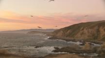 Edited Compilation Of Rugged Coast Of Northern Pacific At Sunset