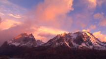 Edited Compilation, Sunrise Clouds Above Patagonia Mountains