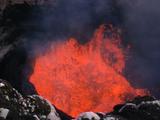 Steaming, Boiling, Molten Lava In Volcanic Crater