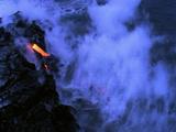 Boiling Sea As Molten Lava Flows In