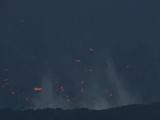 Splattering Red Hot Lava Explodes From Crater