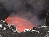 Lava Splattering Viewed Over Crater Edge