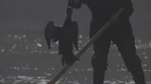 Traditional Cormorant Fishing In China, Fisherman Handles Birds On Boat