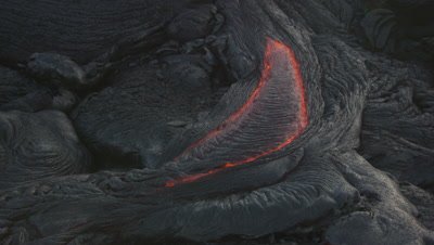 Close Up Oozing Lava Flow during Day