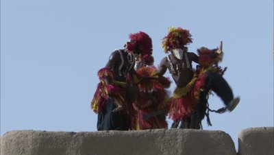 Dogon People Performing Traditional Dama Ceremony, rite of Passage
