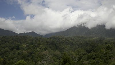 Time lapse of clouds billowing over the mountains of Tangkoko National Park