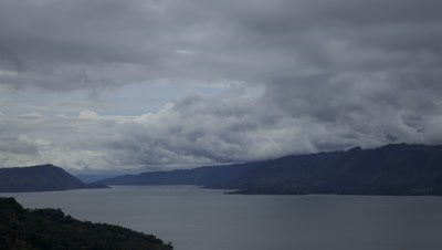 Time lapse of clouds moving over Lake Toba