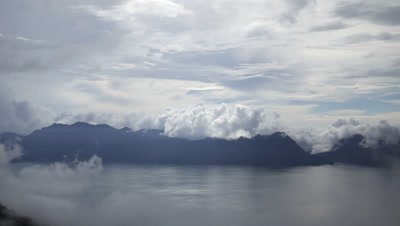 Time lapse of clouds moving over Lake Toba